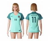 Women Portugal #11 Vieirinha Away Soccer Country Jersey1