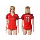 Women Portugal #11 Vieirinha Home Soccer Country Jersey1