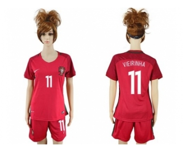 Women Portugal #11 Vieirinha Home Soccer Country Jersey