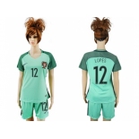 Women Portugal #12 Lopes Away Soccer Country Jersey