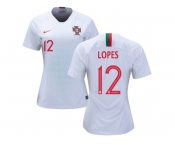 Women Portugal #12 Lopes Away Soccer Country Jerseys