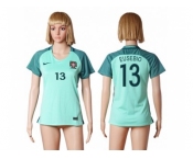 Women Portugal #13 Eusebio Away Soccer Country Jersey