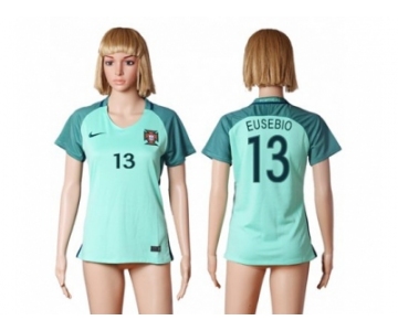 Women Portugal #13 Eusebio Away Soccer Country Jersey