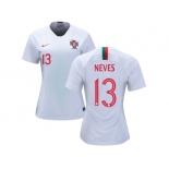 Women Portugal #13 Neves Away Soccer Country Jersey