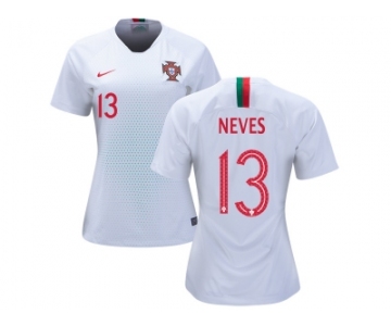 Women Portugal #13 Neves Away Soccer Country Jersey