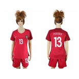 Women Portugal #13 Pereira Home Soccer Country Jersey