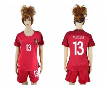 Women Portugal #13 Pereira Home Soccer Country Jersey