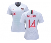 Women Portugal #14 William Away Soccer Country Jerseys