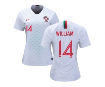 Women Portugal #14 William Away Soccer Country Jerseys