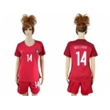 Women Portugal #14 William Home Soccer Country Jersey