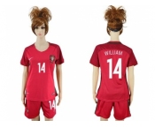 Women Portugal #14 William Home Soccer Country Jersey