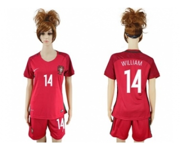 Women Portugal #14 William Home Soccer Country Jersey