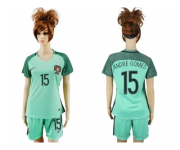 Women Portugal #15 Andre Gomes Away Soccer Country Jersey