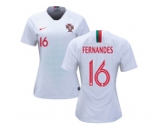 Women Portugal #16 Fernandes Away Soccer Country Jersey