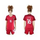 Women Portugal #16 J.Mario Home Soccer Country Jersey