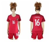 Women Portugal #16 J.Mario Home Soccer Country Jersey