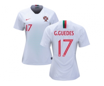 Women Portugal #17 G.Guedes Away Soccer Country Jersey