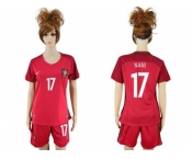 Women Portugal #17 Nani Home Soccer Country Jersey