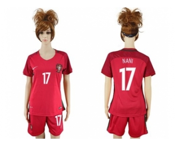 Women Portugal #17 Nani Home Soccer Country Jersey