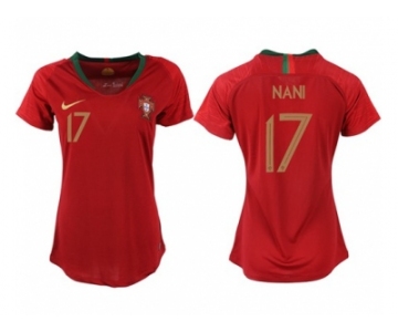 Women Portugal #17 Nani Home Soccer Country Jerseys