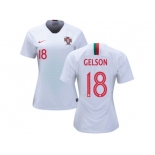 Women Portugal #18 Gelson Away Soccer Country Jersey