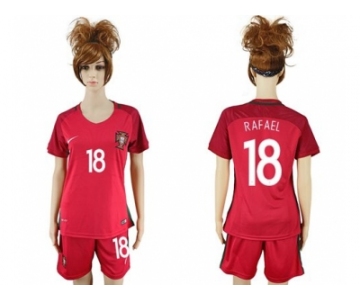 Women Portugal #18 Rafael Home Soccer Country Jersey