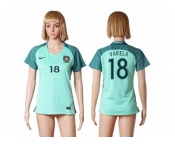 Women Portugal #18 Varela Away Soccer Country Jersey