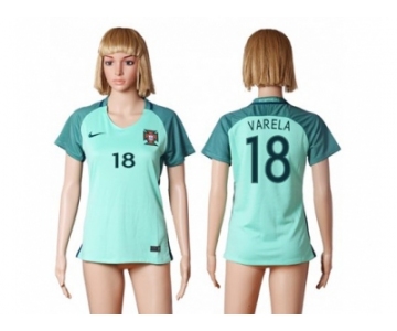 Women Portugal #18 Varela Away Soccer Country Jersey