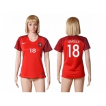 Women Portugal #18 Varela Home Soccer Country Jersey