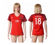 Women Portugal #18 Varela Home Soccer Country Jersey