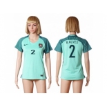 Women Portugal #2 B.Alves Away Soccer Country Jersey