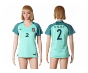 Women Portugal #2 B.Alves Away Soccer Country Jersey