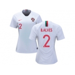 Women Portugal #2 B.Alves Away Soccer Country Jerseys