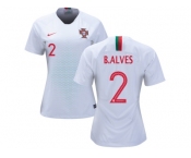 Women Portugal #2 B.Alves Away Soccer Country Jerseys