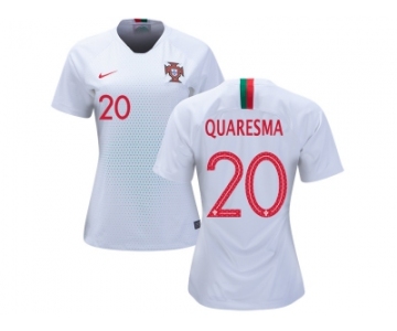 Women Portugal #20 Quaresma Away Soccer Country Jerseys