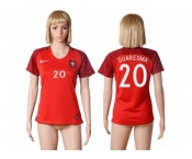 Women Portugal #20 Quaresma Home Soccer Country Jersey1