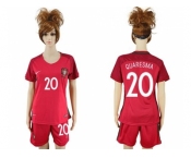 Women Portugal #20 Quaresma Home Soccer Country Jersey