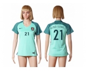 Women Portugal #21 Nuno Gomes Away Soccer Country Jersey