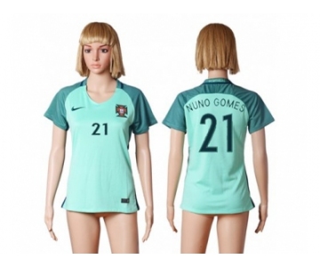 Women Portugal #21 Nuno Gomes Away Soccer Country Jersey