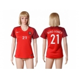 Women Portugal #21 Nuno Gomes Home Soccer Country Jersey