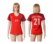 Women Portugal #21 Nuno Gomes Home Soccer Country Jersey