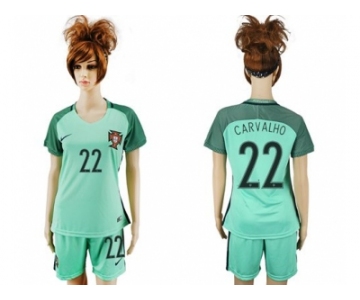 Women Portugal #22 Carvalho Away Soccer Country Jersey