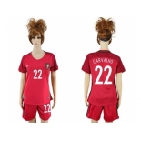 Women Portugal #22 Carvalho Home Soccer Country Jersey