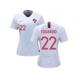 Women Portugal #22 Eduardo Away Soccer Country Jersey