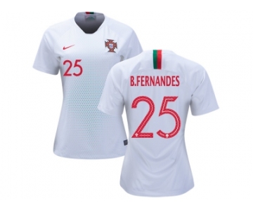 Women Portugal #25 B.Fernandes Away Soccer Country Jersey