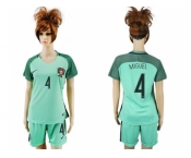 Women Portugal #4 Miguel Away Soccer Country Jersey