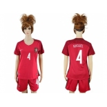 Women Portugal #4 Miguel Home Soccer Country Jersey