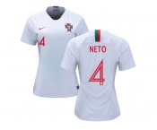 Women Portugal #4 Neto Away Soccer Country Jersey