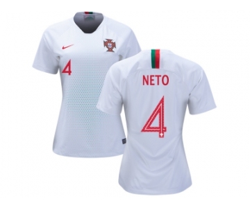 Women Portugal #4 Neto Away Soccer Country Jersey