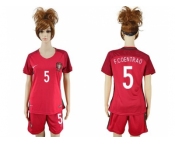 Women Portugal #5 F.Coentrao Home Soccer Country Jersey